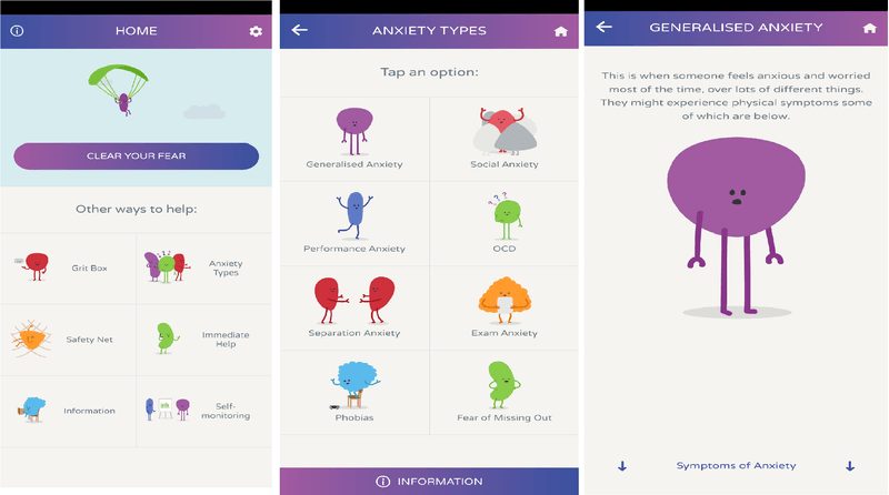 Clear Fear app page screenshots