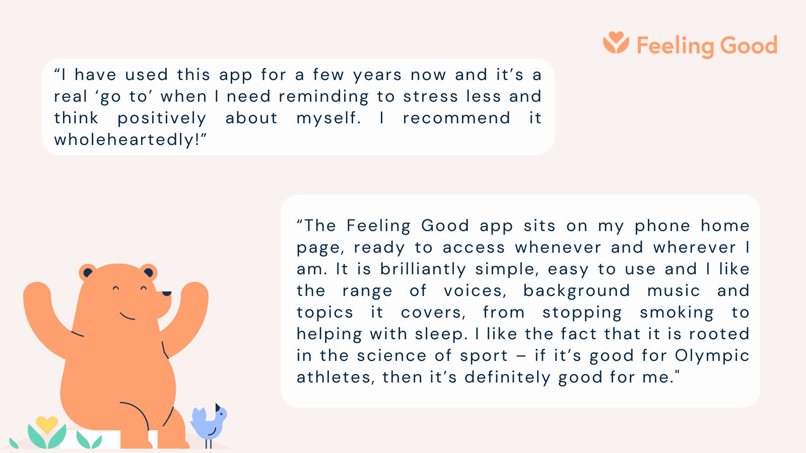 Feeling Good user feedback quotes