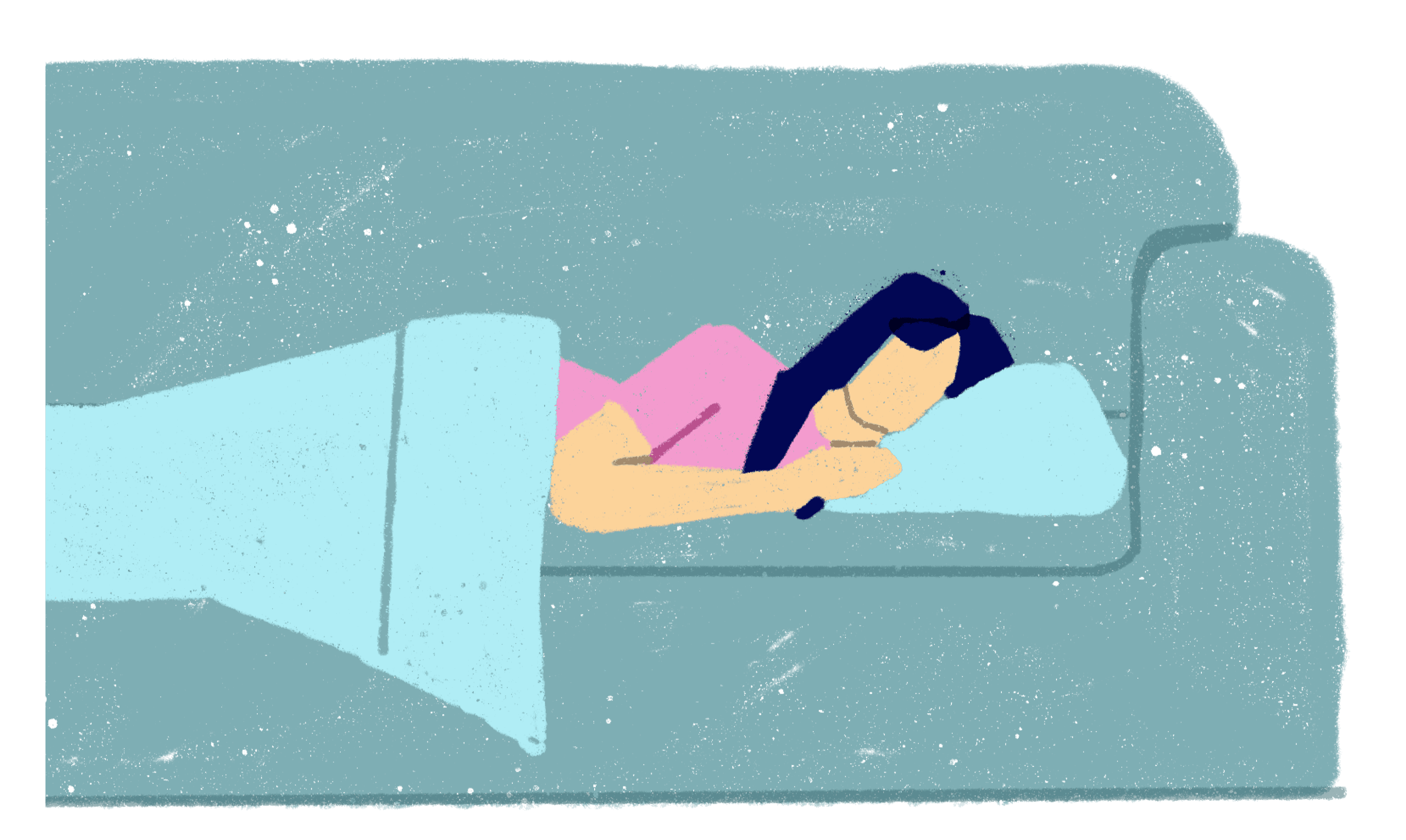 Person sleeping on a sofa